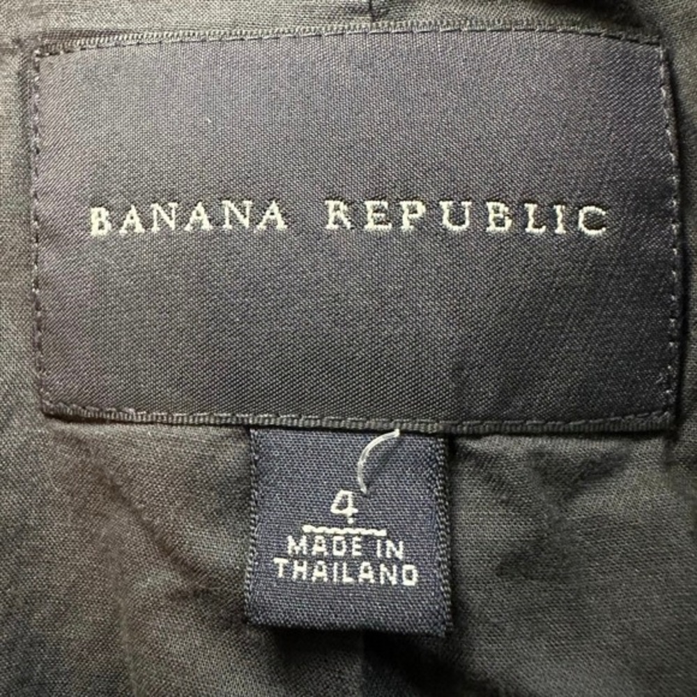 Y2K Banana Republic Blazer Womens 4 Gray Charcoal Career Office Suit Jacket Vtg - Picture 8 of 14